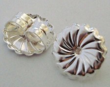 10pcs large premium round swirl sterling Silver earring post backing back nutz