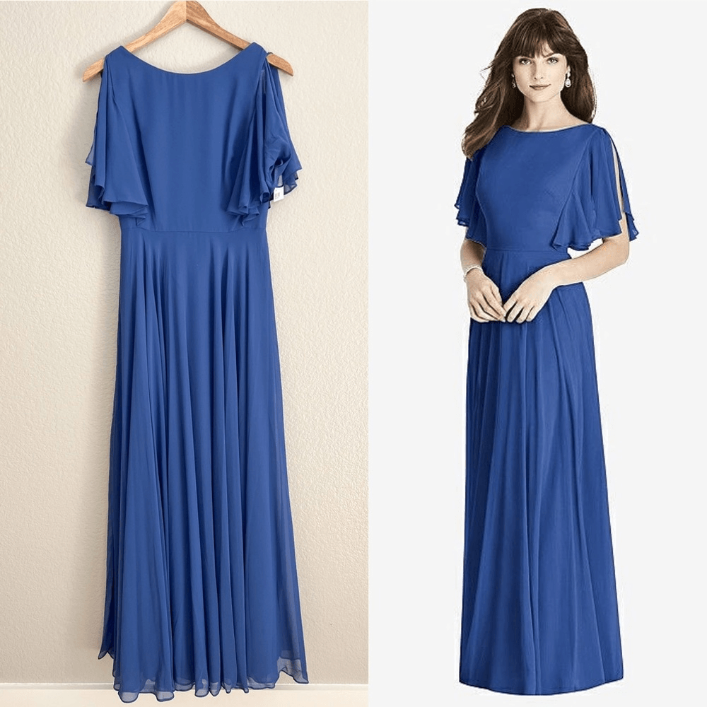 nordstrom bridesmaid dress Conservative After Six Maxi Gown NWT Blue this versatile maxi dress Silva Wrap Maxi Bridesmaid Dress black slit dress One Size:7-UK