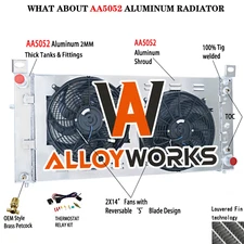 3 Row Radiator Shroud Fan For Chevrolet Silverado Suburban Tahoe Yukon GMC 34''