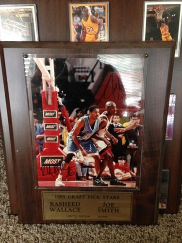 Joe Smith Rasheed Wallace handsignierte Plakette TarHeels Maryland Terrapins