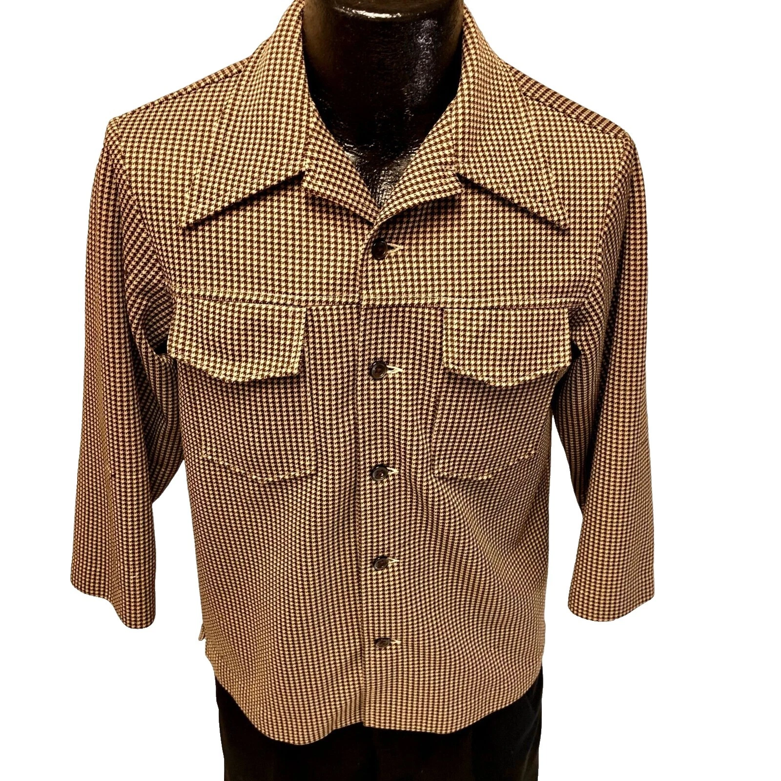 Camisas Informales Vintage marrón poliéster Hippy para hombres