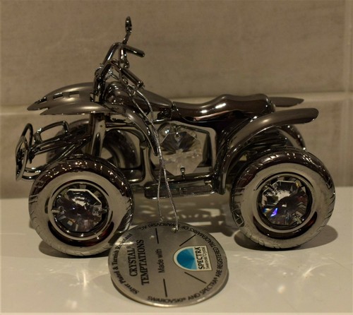 CHROME PLANE PRAM BUS CAR HORSE ORNAMENTS VESPA WITH SWAROVSKI SPECTRA CRYSTALS - Picture 17 of 26