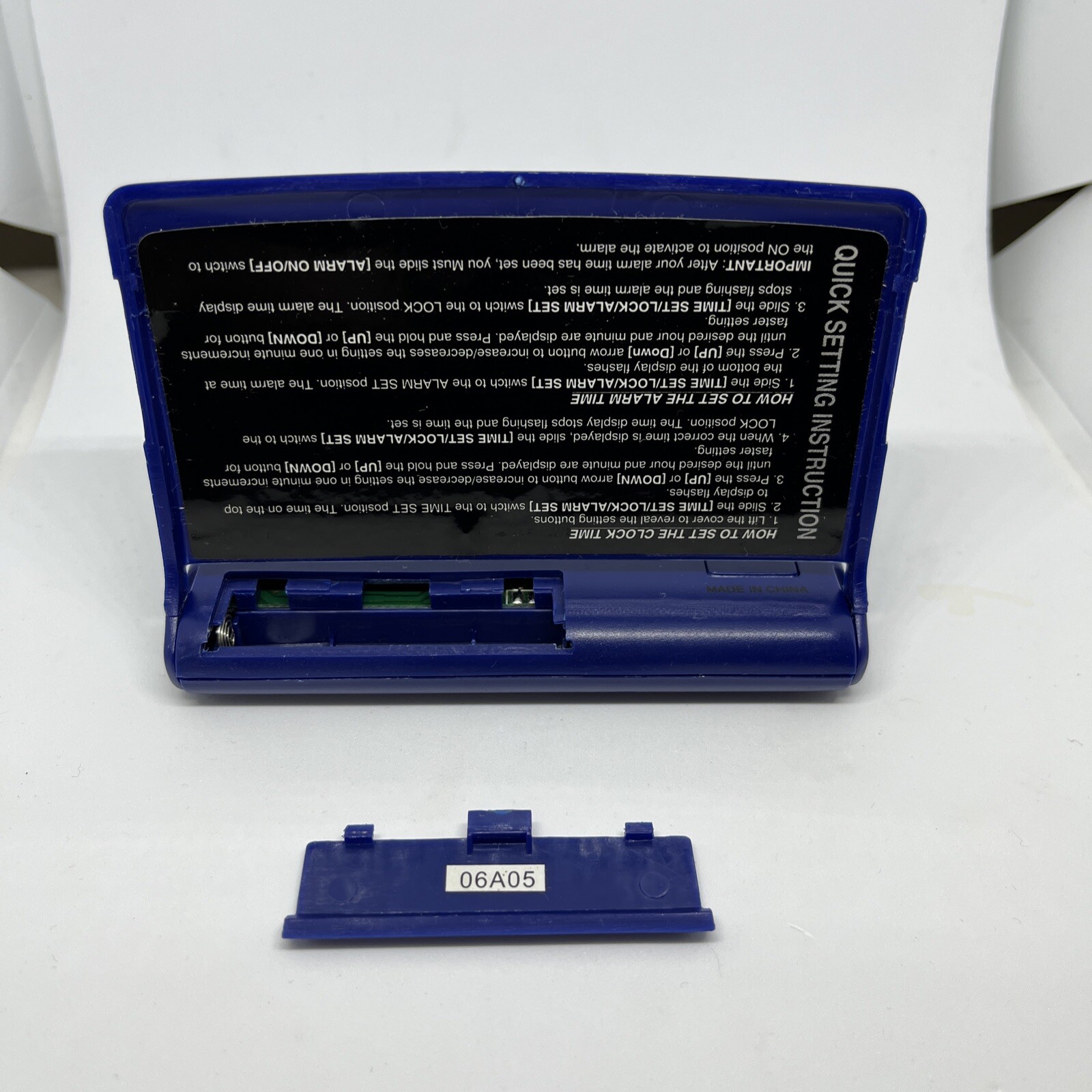 LL Bean Illuminator Backlight Folding Travel Alarm Clock Transparent Blue VTG