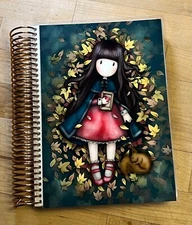 Girl Fall Leaves Cover Set 4 use with Erin Condren A5 Coil Spiral Planner~