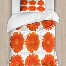 Orange Bettwäsche Set Gänseblümchen-Blumenstrauß botanisch