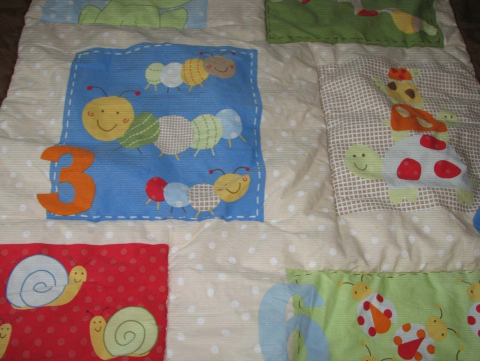 SUMERSAULT Manta Cuna Edredón 1 2 3 Números Oruga Rana Dama Insecto Marrón Foto 2 de 4