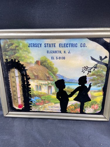 Jersey State Electric Co. Elizabeth NJ Silhouette Themometer - 第 4/4 張圖片