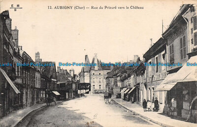 R138283 Aubigny. Cher. Rue du Prieure vers la Chateau. E. M. B