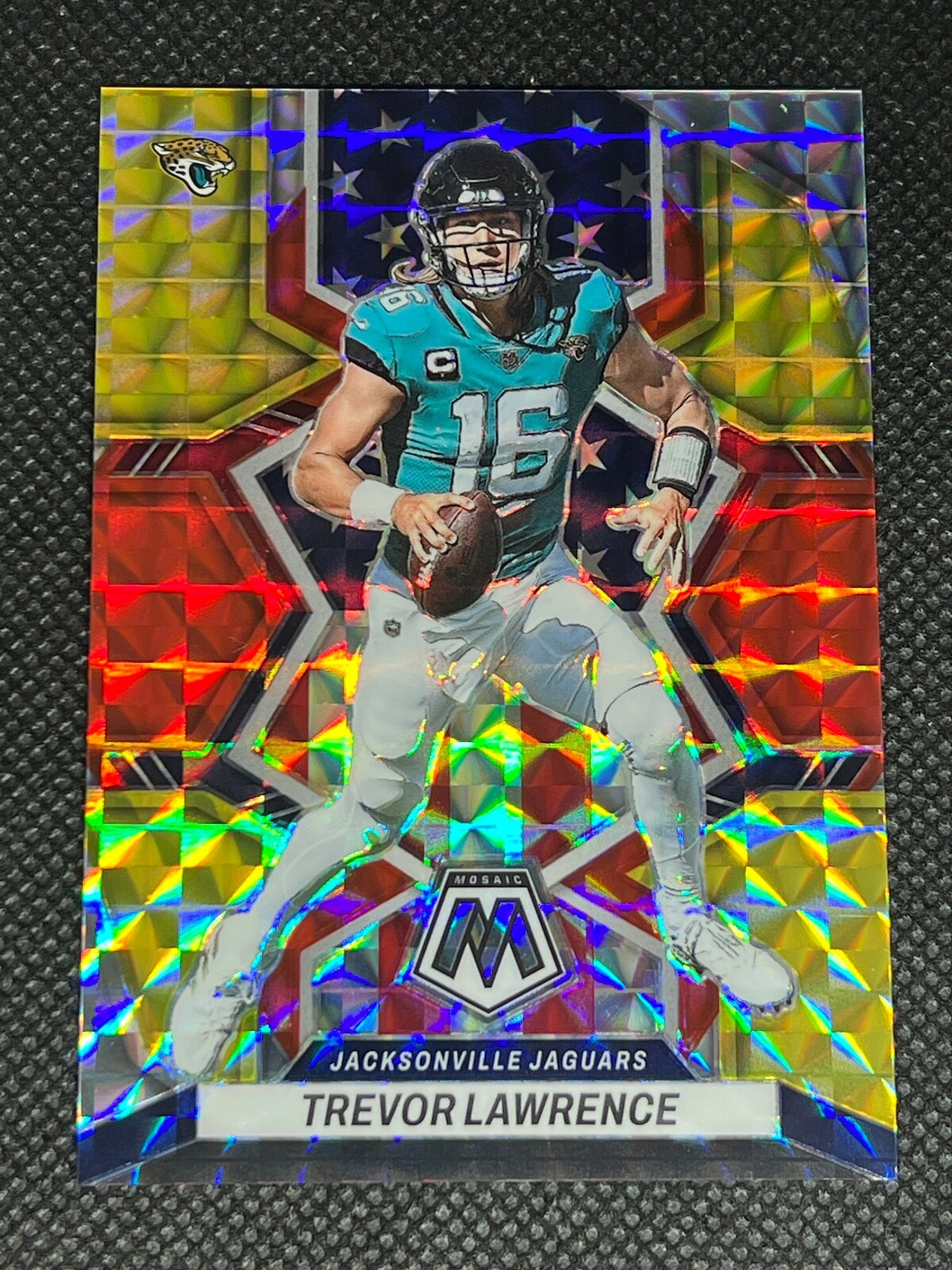 Trevor Lawrence 2022 Mosaic Fusion Red Yellow Choice 75/80 #267 Jaguars