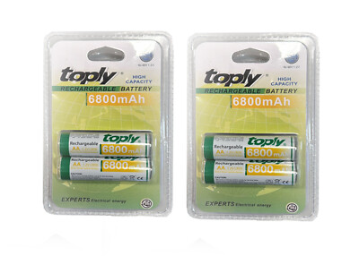 4x AA 6800 mAh NI-MH AKKU Wiederaufladbar Batterie Mignon NEU