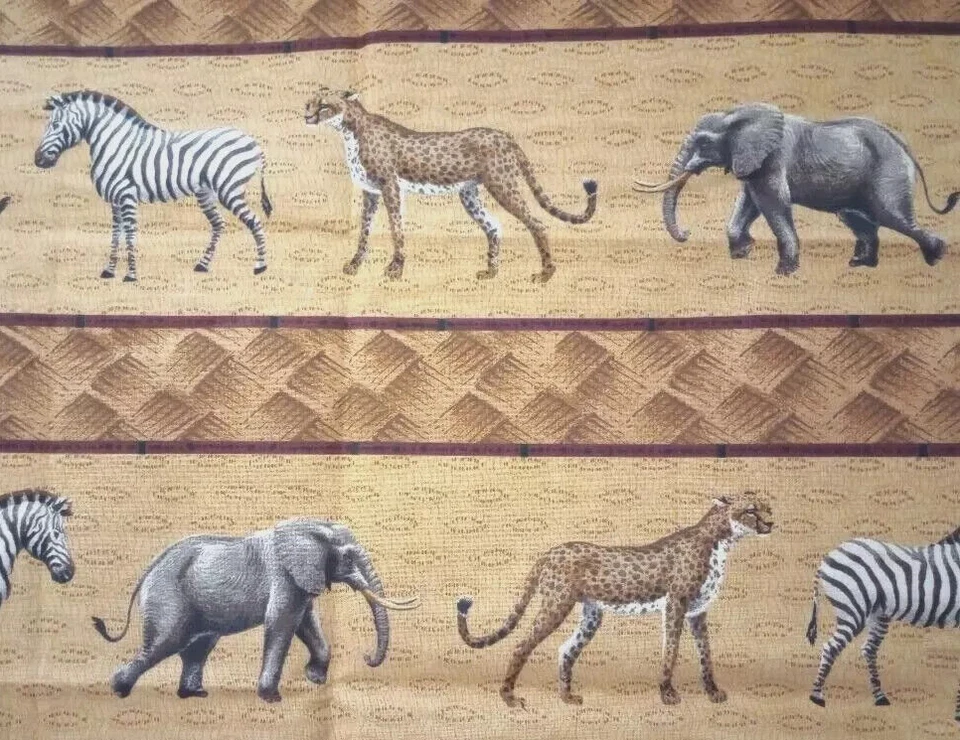 animals jungle elephant fun fabric length piece 21 x 16 inch new - Image 2 of 2