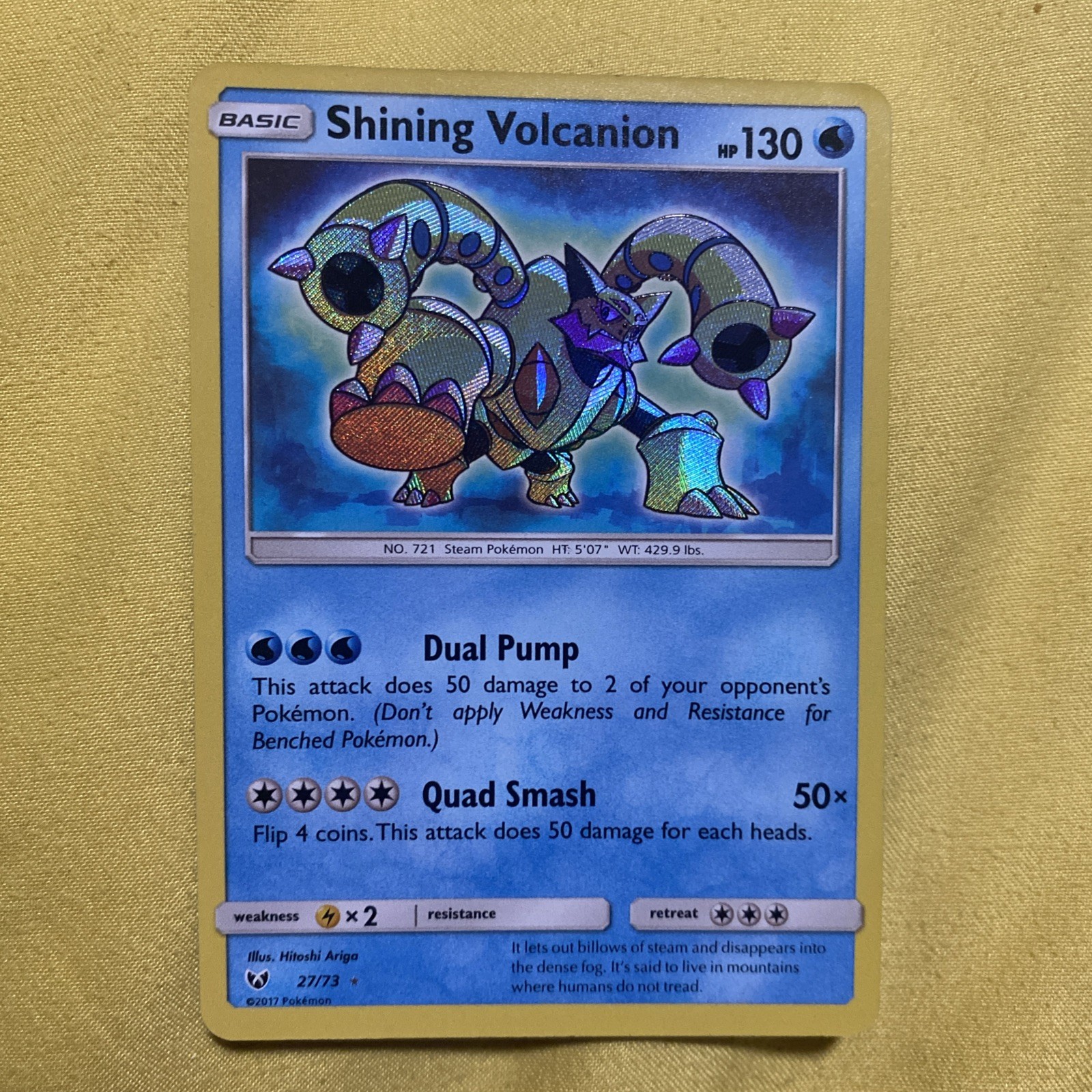 Shining Volcanion 27/73 Shiny Holo Rare Shining Legends Near/ Mint condition