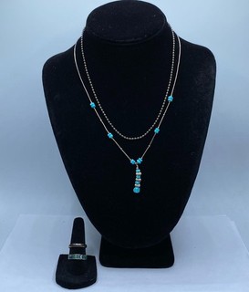 Sterling Silver Assorted Rings & Necklaces Jewelry Bundle 4pcs 13.1g