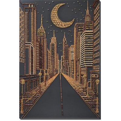 Bead Embroidery Kit Evening city Beaded stitching Beadwork DIY Abris Art