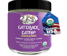 Cat Crack Organic Catnip, 100 Natural Cat Nips New Catnip Toys 1 Cup 