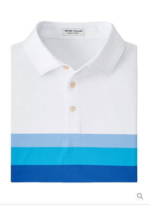 Peter Millar Herren XL Golf Poloshirt weiß Macon Performance Jersey Polo