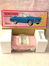 Fifties 1956 Ford Thunderbird Convertible Tin Friction Toy Model PINK0711505