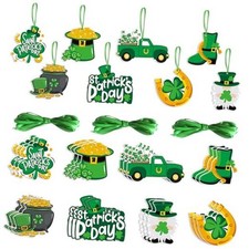 24pcs St. Patricks Day Decorations Irish Shamrock St. Patricks Day Ornaments