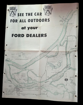 Vintage Ford Dealers Map of the Sacramento Delta - 1960's