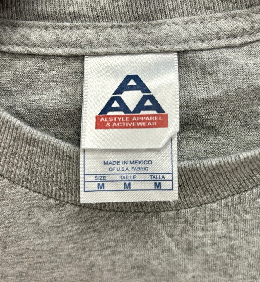 New York Yankees Alstyle Apparel Ropa Activa Gris Mediano Camiseta Manga Larga Logo NY Foto 4 de 4