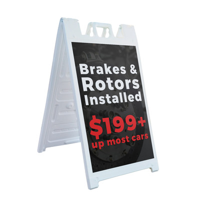 Brakes and Rotors Installed Heavy Duty A-Frame Sidewalk Sign Pro Auto Shop Parts