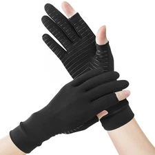 Arthritis Gloves, Copper Infused Compression Gloves, Copper Gloves Fingerless...