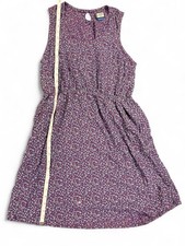 KAVU Ensenada Dress M Purple Multicolor Geometric Fit & Flare Scoop Neck