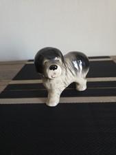 Vintage Ceramic Old English Sheepdog Figurine &ndash; Unmarked (Melba Ware Style)