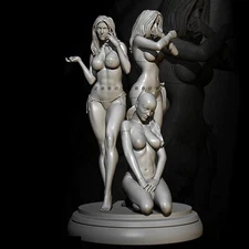 Unpainted 1/24 Sexy Girls Three Goddesses Resin Figure Model Kit Unassembled