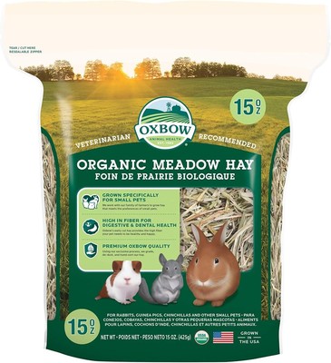 Oxbow Animal Health Organic Meadow Hay, For Rabbits, Guinea Pigs, And Small P...