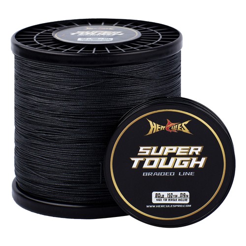 HERCULES SUPER TOUGH Black PE Braided Fishing Line 4LB-160LB 4/8 Strands - Picture 29 of 30