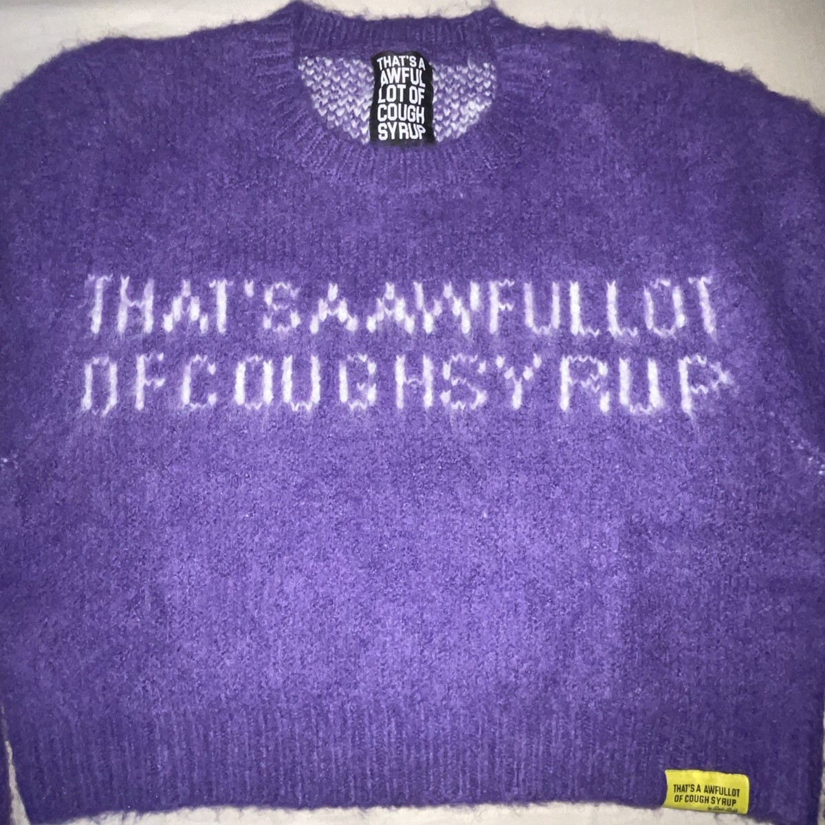 ALOCS Awful Lot Of Cough Syrup Purple Women's Mohair Cropped Size