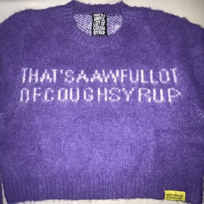 ALOCS Awful Lot Of Cough Syrup Purple Women's Mohair Cropped Size