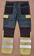 Green Hi viz Work Trousers HI Viz & dark green with reflective stips PPE W35"
