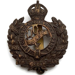 Original Queens Own Dorset Yeomanry Regiment Queen's Cap Badge - FIRMIN LONDON