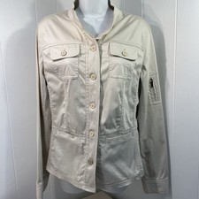 Jones New York Sport Utility Jacket Size M Light Beige Stretch Chest- 40"