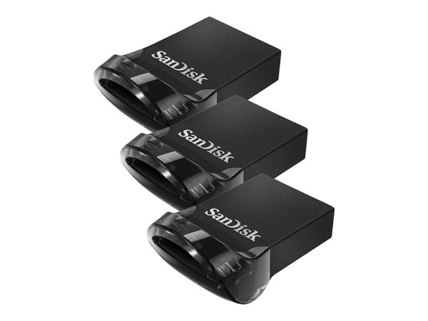 Sandisk Ultra® Fit 3Er-Pack Usb-Flash-Laufwerk, 32 Gb, 130 Mb/S, Schwarz-image