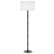 Robert Abbey Kane 1Lt Floor Lamp, Jungle/Nickel/Ascot White Shade - JU74