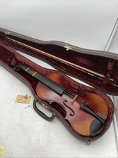 Vtg 4/4 Full Size Violin Antonius Stradivarius Copy - Playable Condition w/ Case