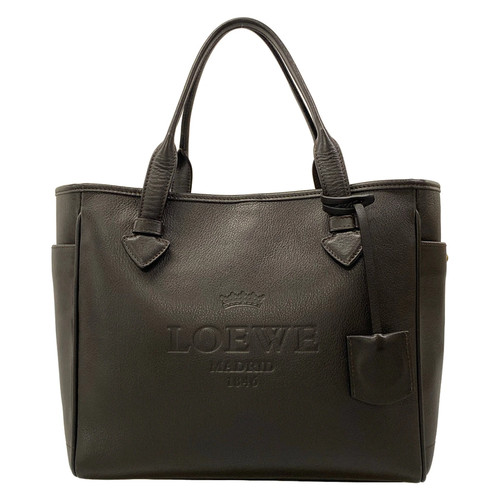 LOEWE Heritage Dark Brown Leather Tote Bag