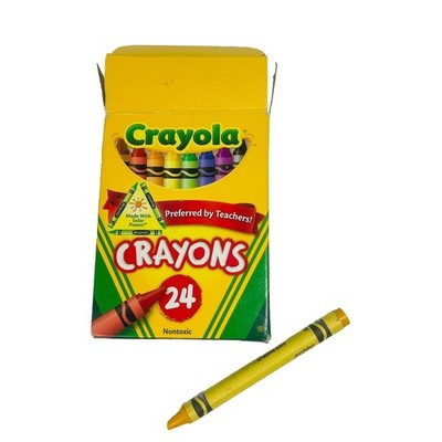 Crayola Crayon Box 24 Colors  Retired Dandelion 2010 Made With Solar Power