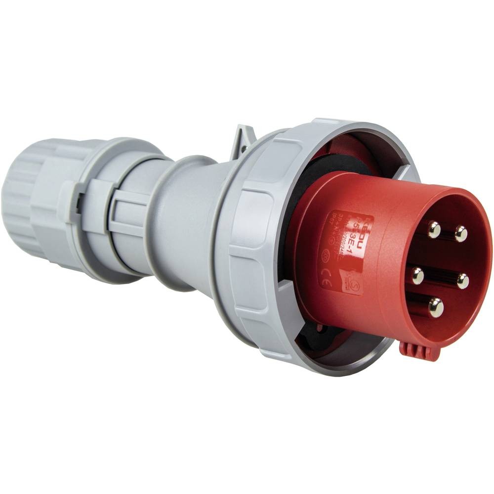 Fiche CEE mâle 63A 5 pôles AS Schwabe 60423 pour réseau triphasé 400V