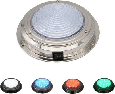 Marine Boat Dome Lights, 7 Inch RGBW LED Cabin Light with Toggle Switch, 12V Int