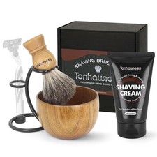 Shaving Brush Kit For Men, 4 In 1 Shaving Brushes Set Includes Badger Hair Shavi