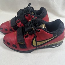 NIKE ROMALEOS 2 WEIGHTLIFTING SHOES RED GOLD BLACK 476927-600 Size 8.