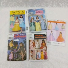 Lot/5 Simplicity Sewing Patterns Girls Disney Princess Fairy Costumes Size 3-8