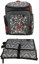 Disney Black White Mickey Mouse Multi Pc Diaper Bag Backpack And Changing Pad