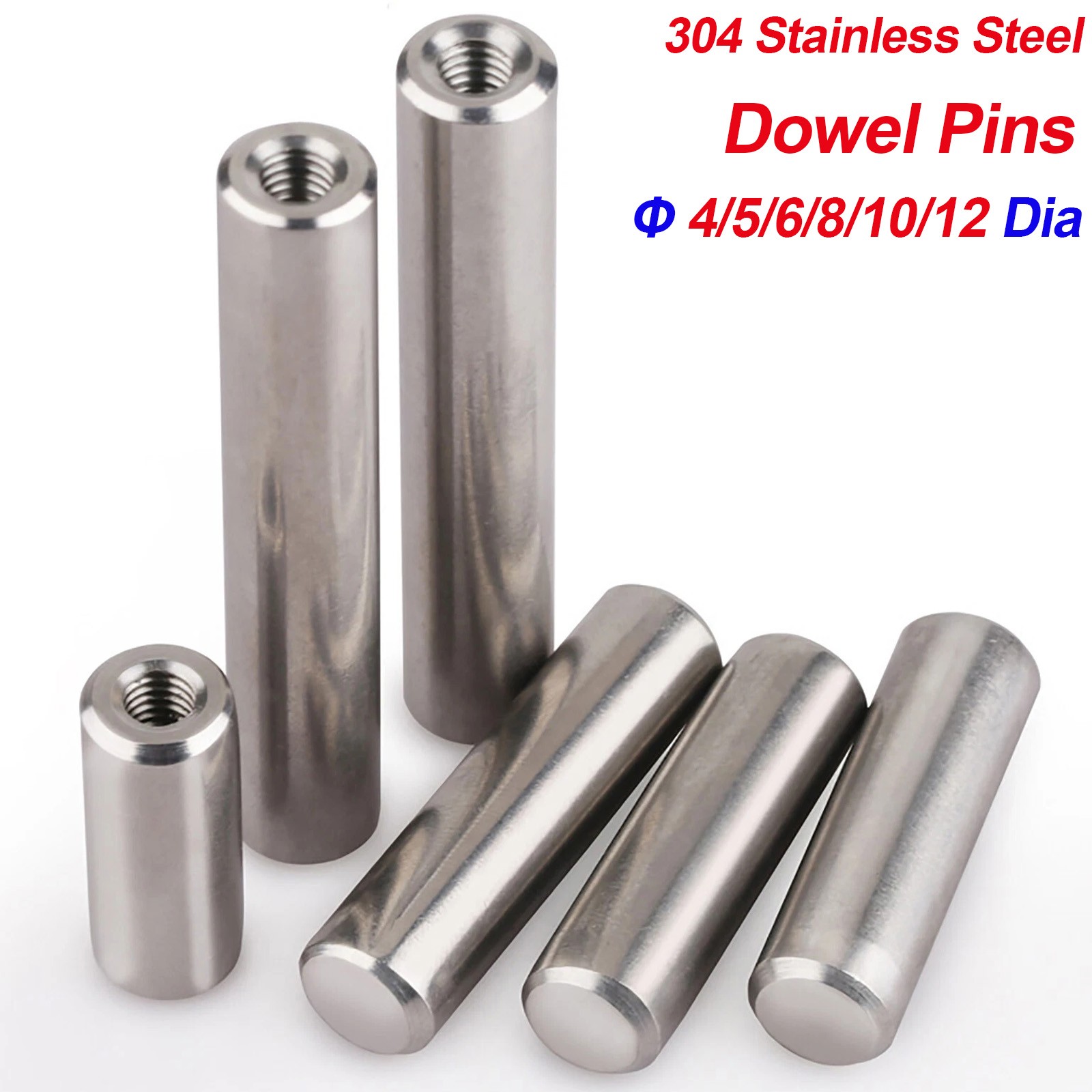 Dowel Pins Cylindrical Pin Female Thread Stainless Steel A2 Φ4/5/6/8/10/12 Dia