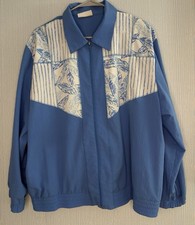 Vintage GW Division Of Graff Womens Blue White Lightweight Jacket