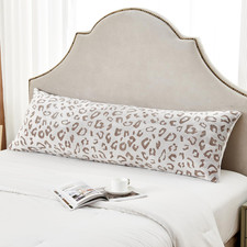 Body Pillow Cover 21X54 Inches, Super Soft and Cozy Leopard Print Fleece Long Bo